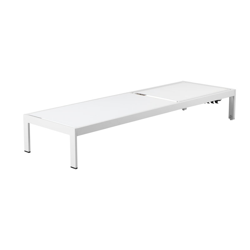 Chaise longue simple inclinable 76 po Aynura, Blanc