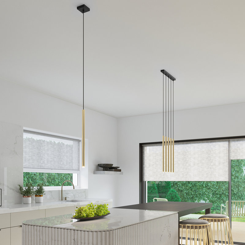Pastelo 5 - Light Kitchen Island Pendant, Black/Polished gold