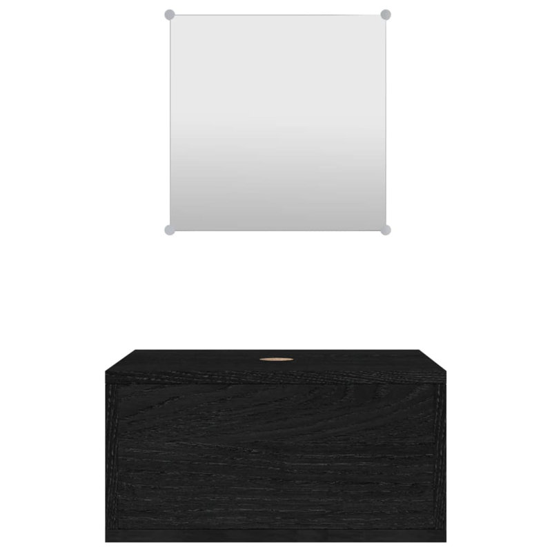 Vanity & Mirror Set, Black