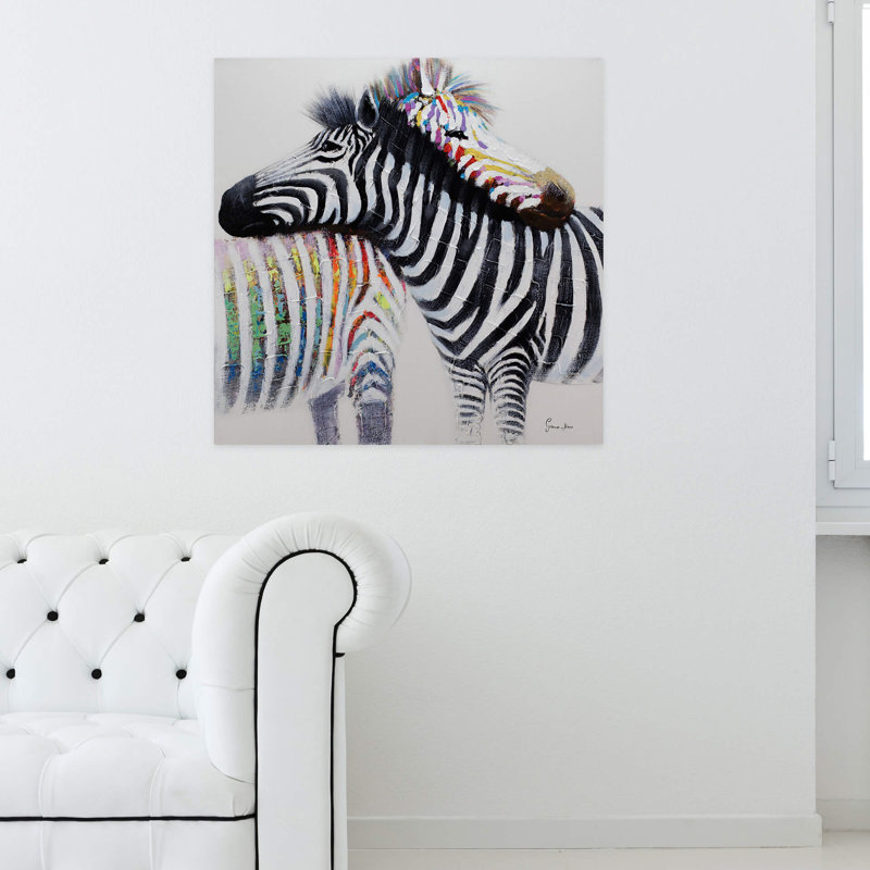 Zebra Love Hand Painted Acrylic Painting