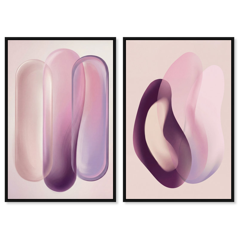 Berry Love Set Set by Oliver Gal, 92"H x 62"W, Black Floater Frame