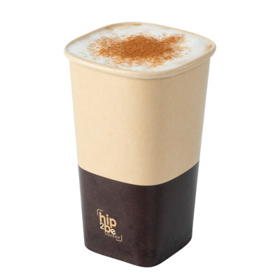 Restaurantware-Hip 2 Be Square 16 Ounce Paper Coffee Cups, 500 Leakproof Reusable Coffee Cups - Lids Sold Separately, Double PE Lining, Paper Disposable Cup, Hot & Cold Friendly, Single Wall