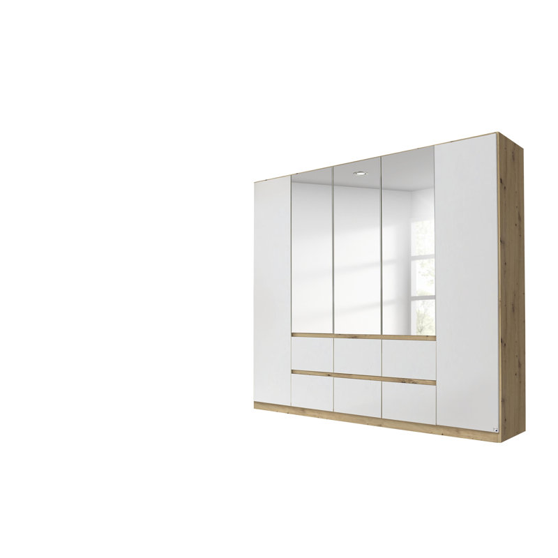 Mainz 5 Door Wardrobe, Alpine White/Brown