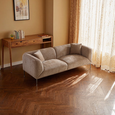 ​​Modern Bouclé Fabric Sofa with Curved Design​