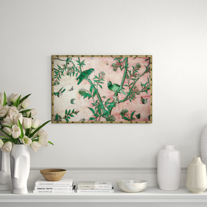 Birds And Butterflies In Tree Giclee Print, Gold, 21" H x 31" W x 0.75" D