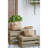 Set Of 2 6.5X6.5X6" Brown Cement Planter With Woven Tassel Accent