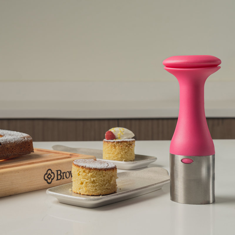 Cuisipro Ice Cream Scoop and Stack, For Serving Ice Cream, Easy One Hand Operation, 19.5cm, Silver/Pink