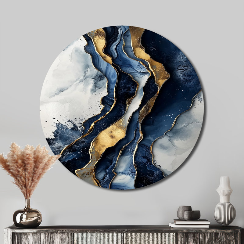 Aubrielle - Décoration murale ronde en métal formes modernes, H 16 po x l 16 po