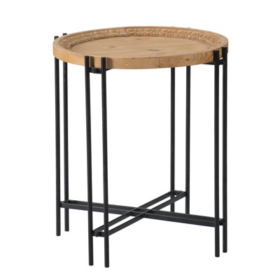 Round  Wood Side Table