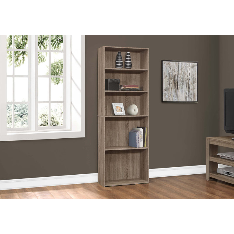 Bookshelf, Bookcase, Etagere, 5 Tier, 48"h, Office, Bedroom, White Laminate, Contemporary, Modern, White