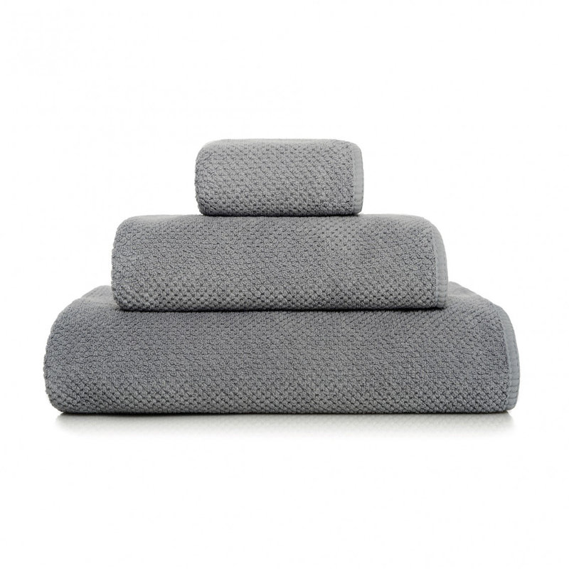 Bee Waffle Bath Towel, Pearl, Washcloth 1-Pack