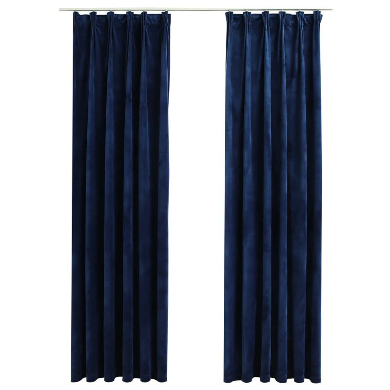 Dollman Velvet Blackout Curtain Single Panel, Dark Blue, 140cm Width x 175cm Drop