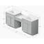 Meuble-lavabo double 85 po avec tiroir en bois massif et comptoir en quartz de Carrare-1019157607