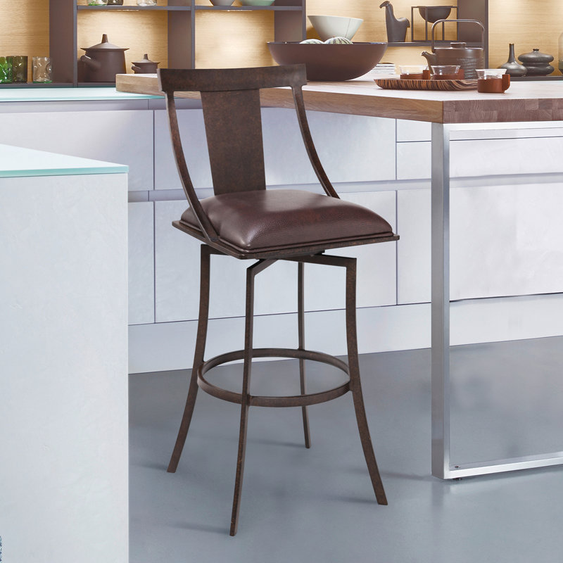 Tabouret de bar Bomford, Noir mat / gris, Tabouret de bar (assise de 30 po de hauteur)