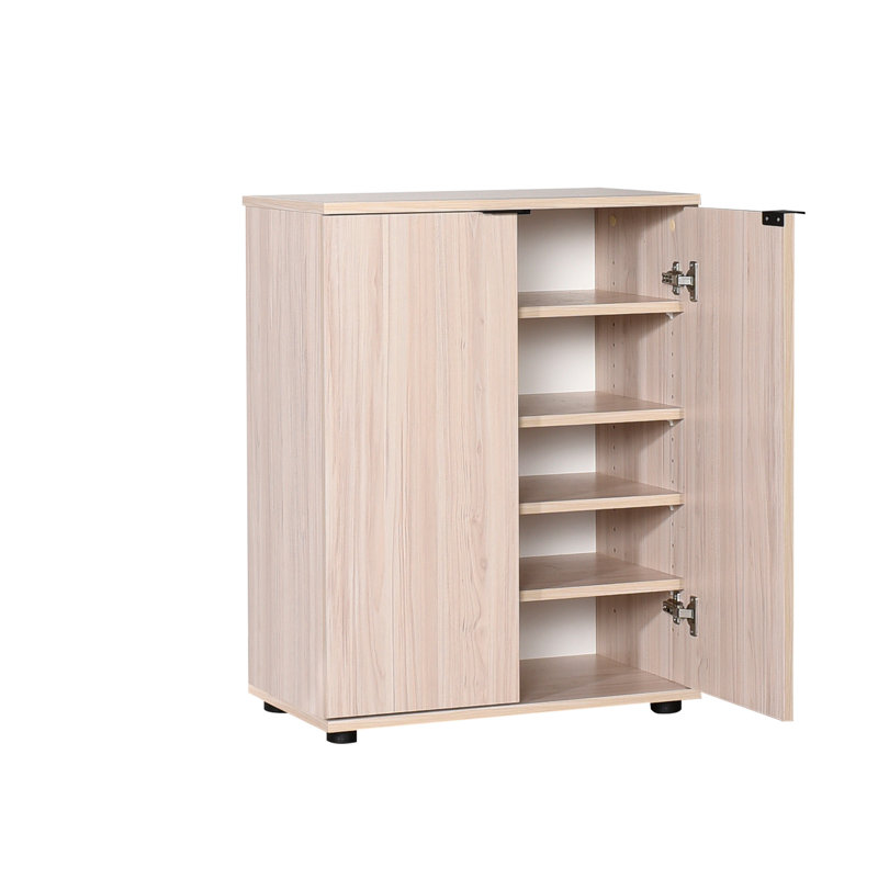 10 Pair Shoe Storage Cabinet, Oak