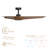 Glide 52in 3-Blade Smart Ceiling Fan 2700K-6000K CCT Tunable Range LED Light Kit with Remote Control and Black Hardware with Walnut Blades Works With iOS or Android App-126659231