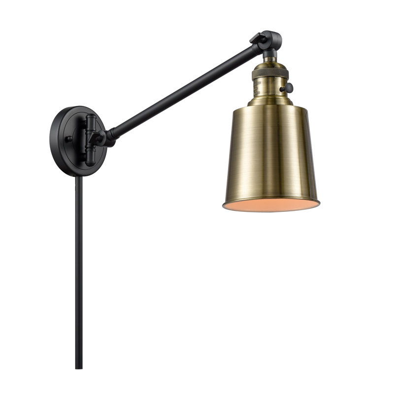 Shauna Swing Arm Sconce, No, Black Antique Brass, Antique Brass