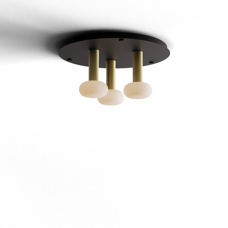 3 - Light LED Pendant, Brass