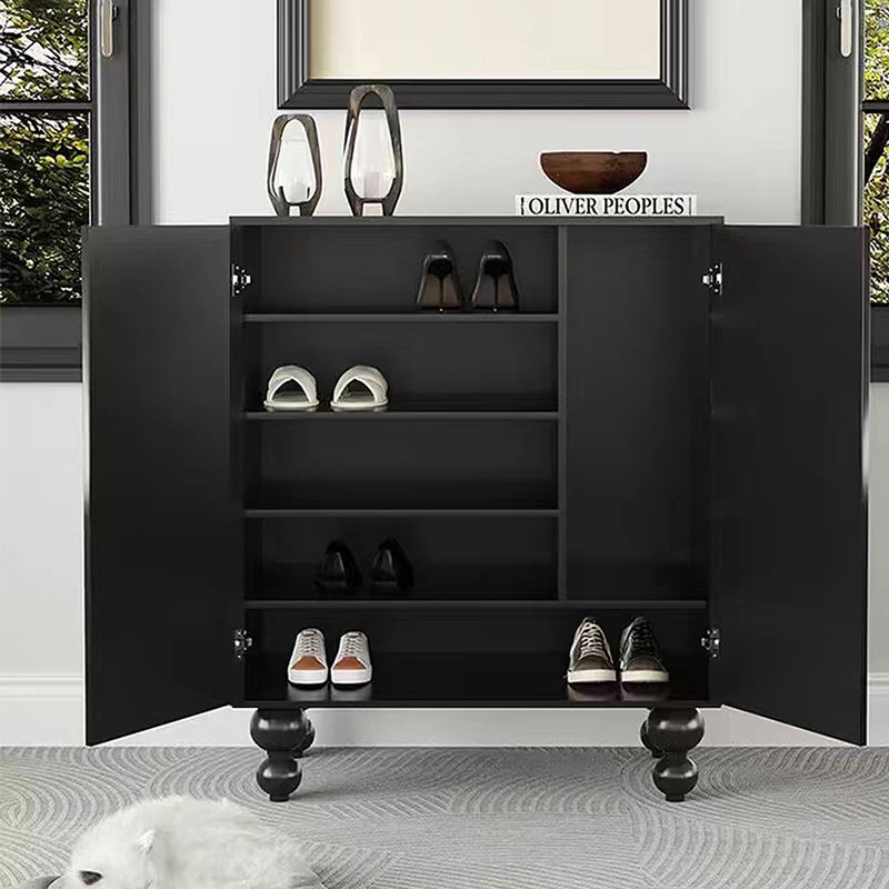 17 Pair Shoe Storage Cabinet, Black
