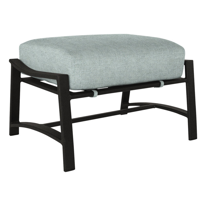 Avana Rectangle Outdoor Ottoman Patio Ottoman, Kindle Silk, Carbon Black