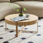 Table basse compacte et moderne, en bois de frêne naturel et en métal, pour le salon
