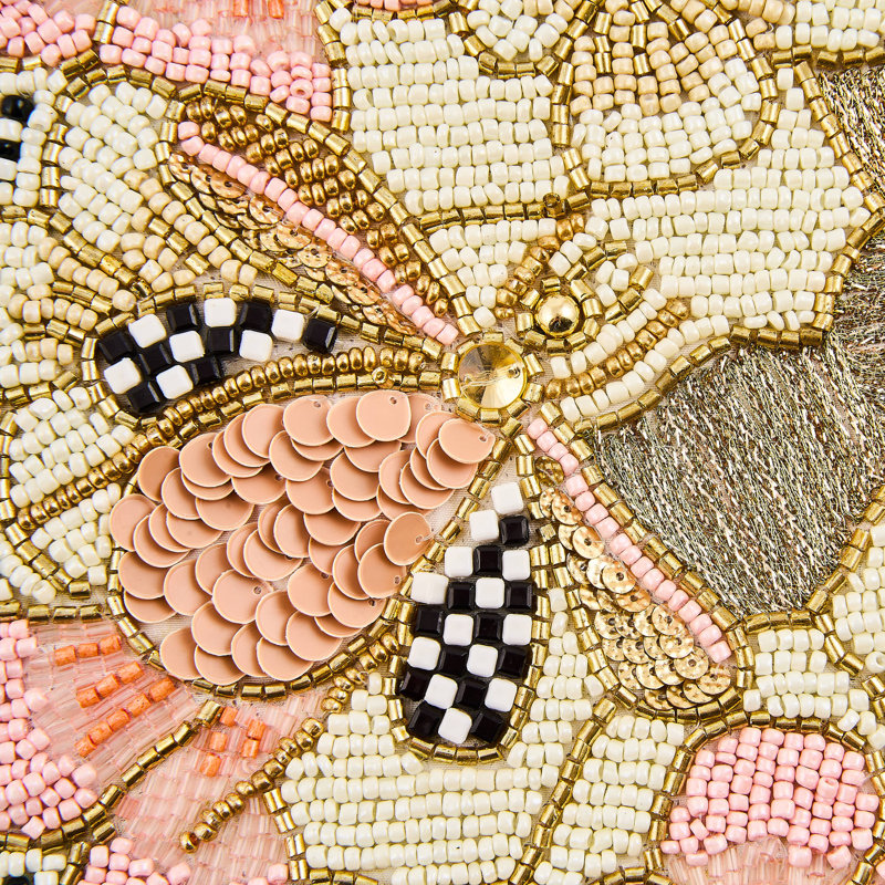 Cherry Blossom Bee Beaded Table Runner