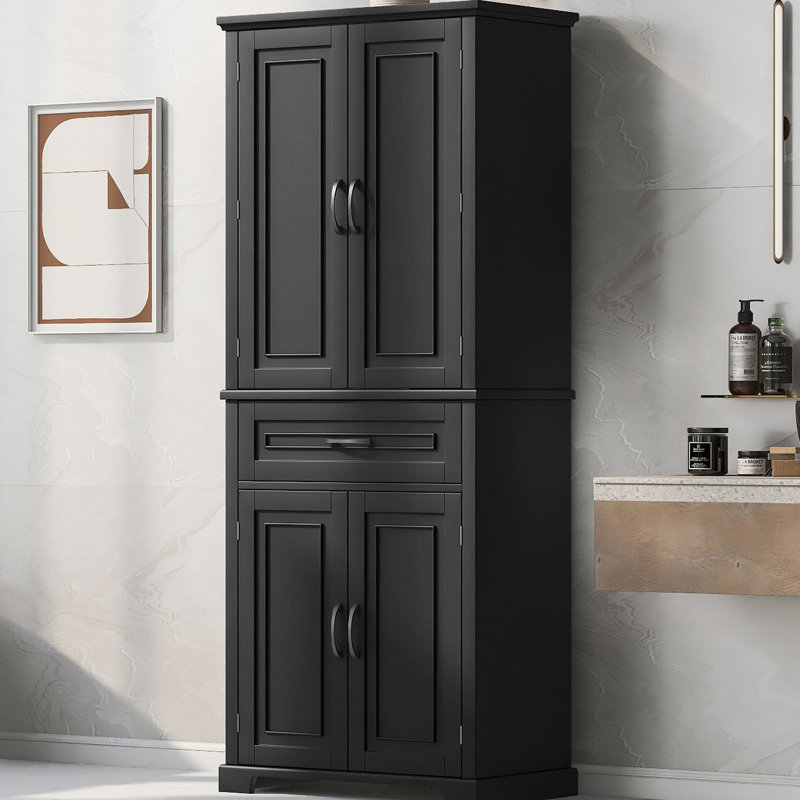 Armoire de salle de bain Tall, Noir