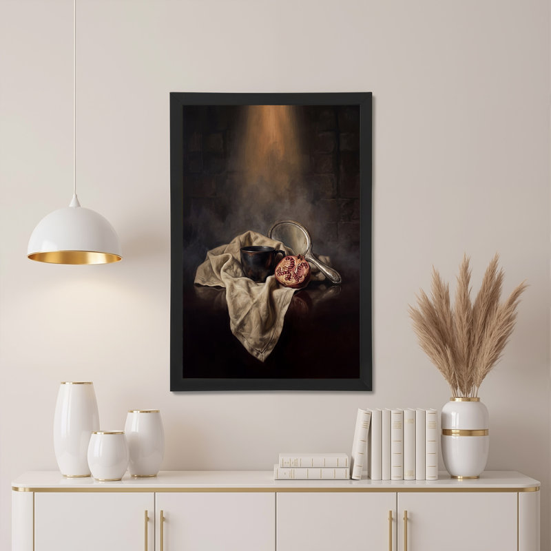 Toile grise coupée en deux avec miroir foncé, 30"H x 20"W