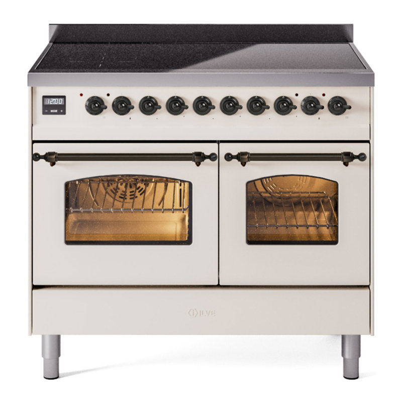 ILVE Nostalgie II 40 in Induction Range, Antique White/Bronze