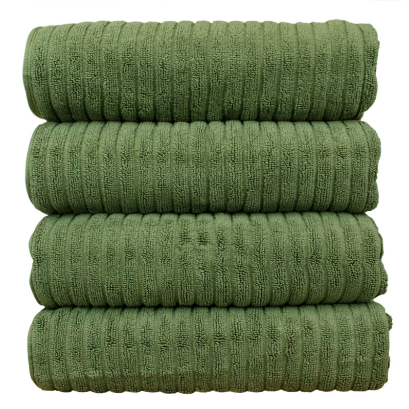 Serviette de bain en coton Metivier, Mousse