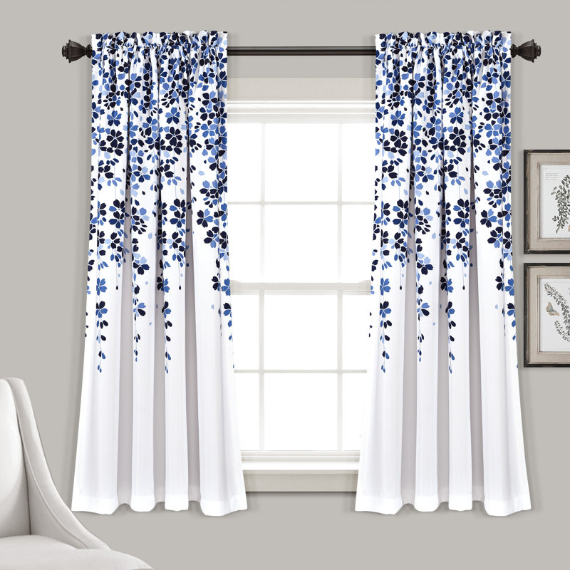 Room Darkening Curtain Pair, 132cm W x 213cm L, Navy/Blue