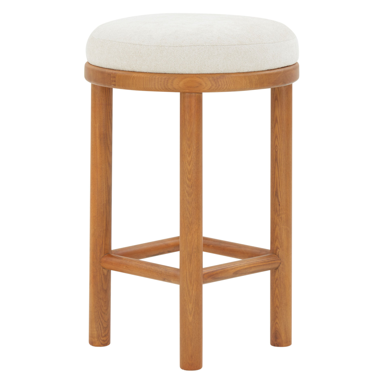 Miran Ramos Round Wood Counter Stool