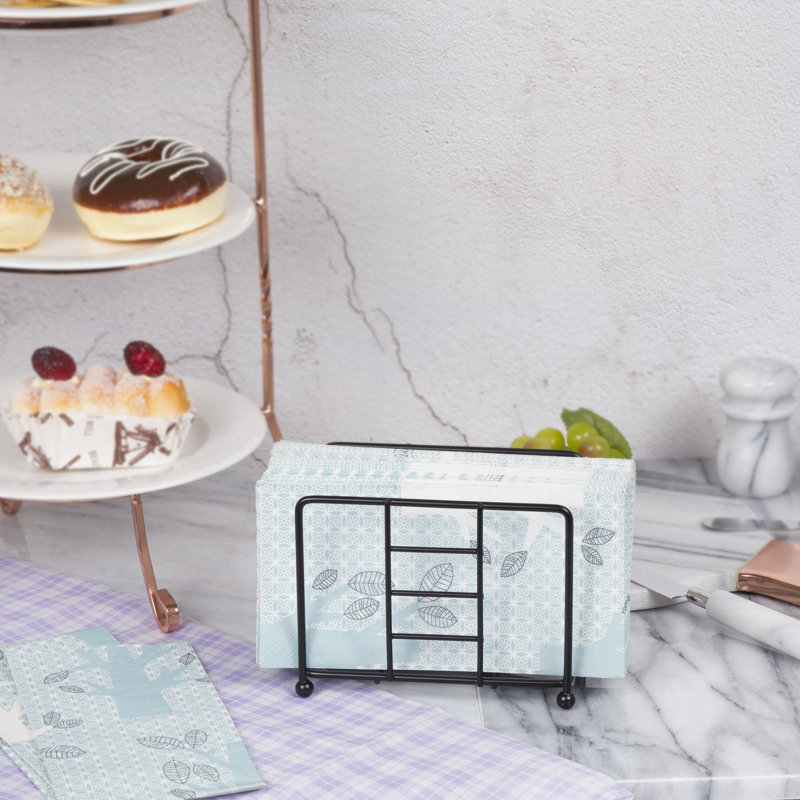 Black Iron Wire Napkin Holder for Kitchen Counter