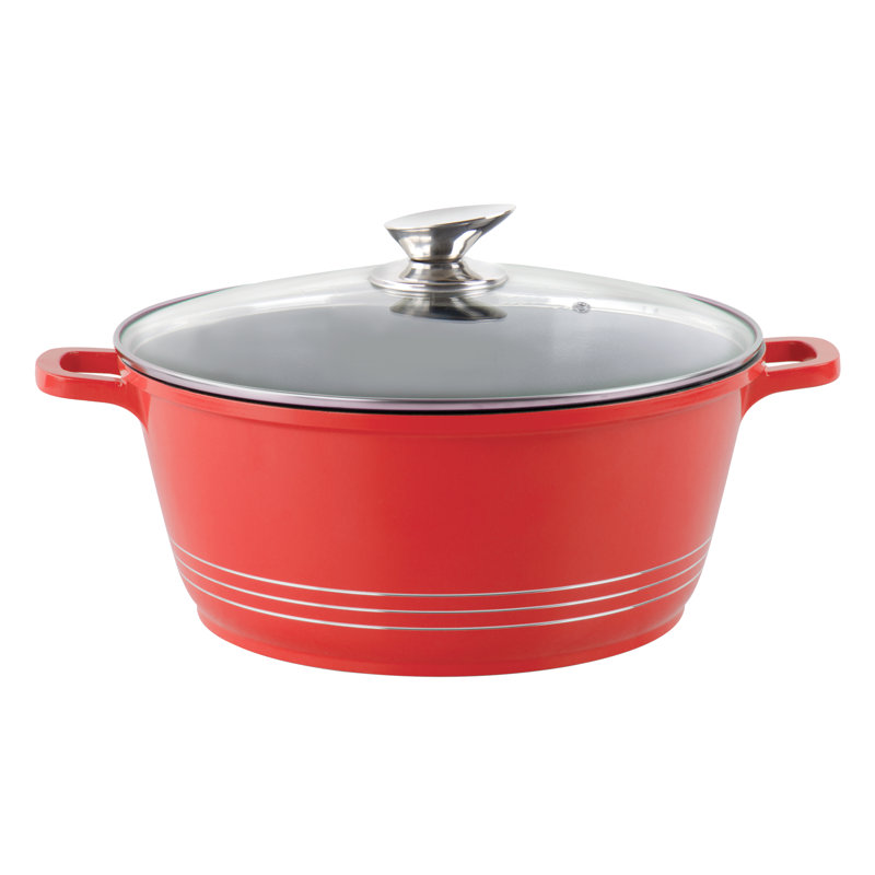 Durane 5 - Piece Non-Stick Aluminum Cookware Set, Red