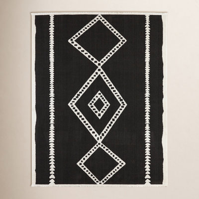 Lange Black White Southwestern Rug