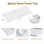 Plateau de meuble-lavabo en pierre de quartz blanc 48 po avec lavabo vasque rond en céramique