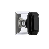 Grandeur Carré Square Rosette Single Dummy with Baguette Black Crystal Knob