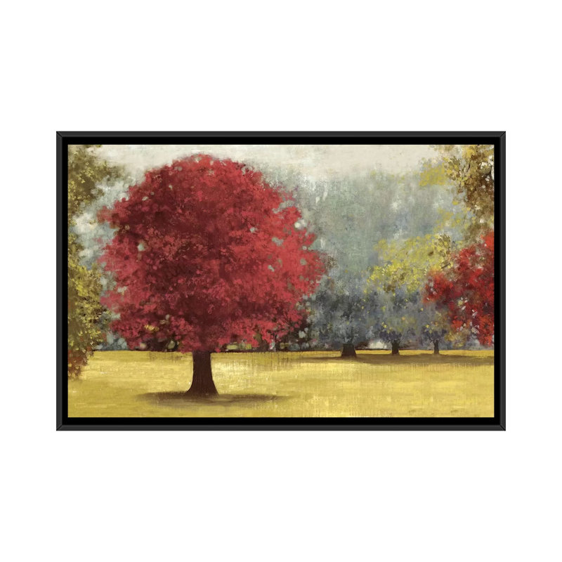 « summer days, red », impression sur toile, H 18 po x l 26 po x P 1,5 po, Toile avec cadre noir, Pas de tapis