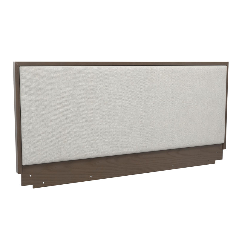  Tête de lit tapissier en bois avec panneau en toile, minimaliste moderne, noyer, Brun