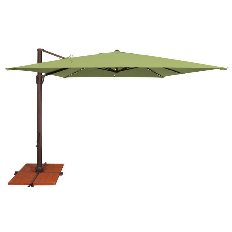 Porte-à-faux carré 10 pi Windell Windell, Toile Sunbrella® ginkgo