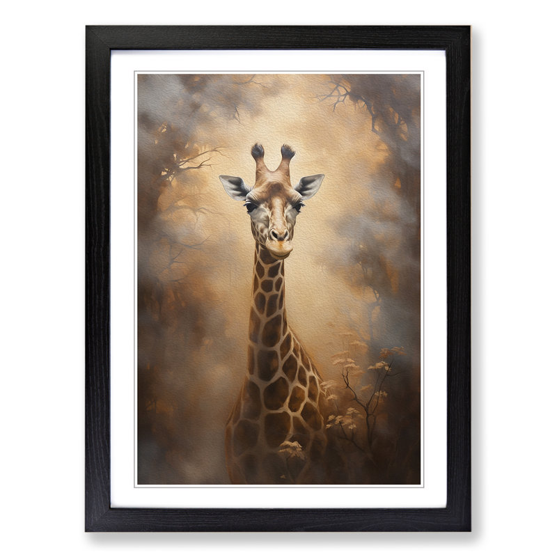 Single Picture Frame Print on Wood, 64cm H x 46cm W x 2cm D, Black