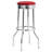 Red And Chrome Bar Height Stool (Set Of 2)-401595057