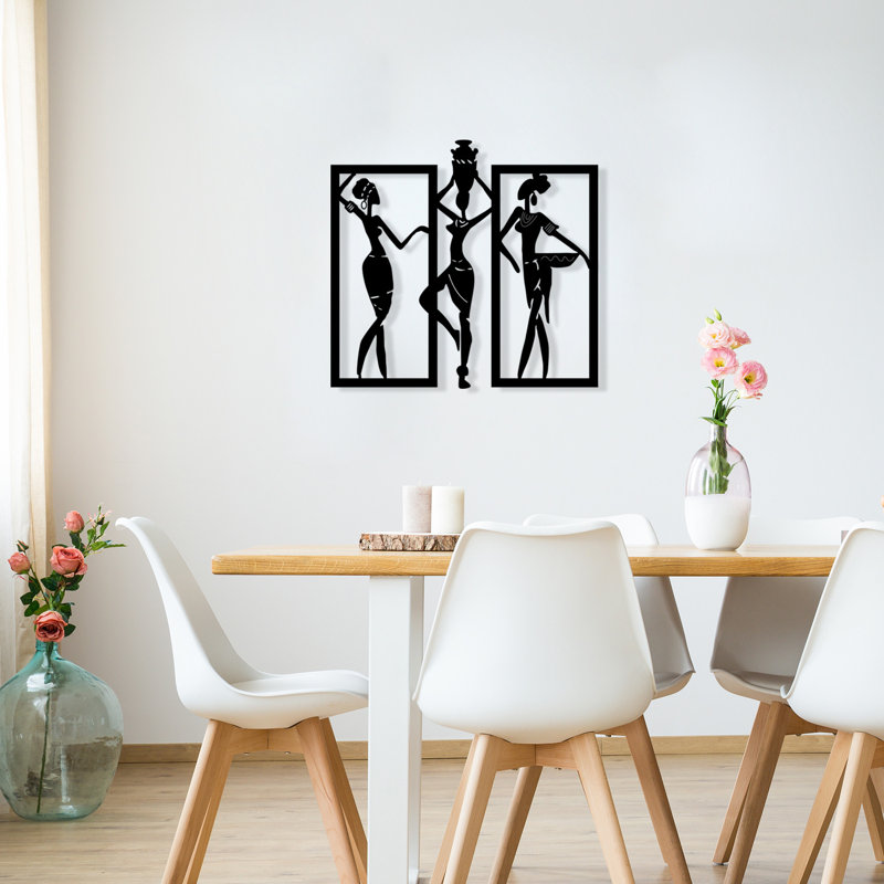 Elegant Black Metal Wall Accessory, 28.0 x 26.0 inches | 100% Metal Construction, Thickness: 0.05 inches | Perfect for Home Decor, Durable & Stylish Design for Living Room, Office, or Gallery