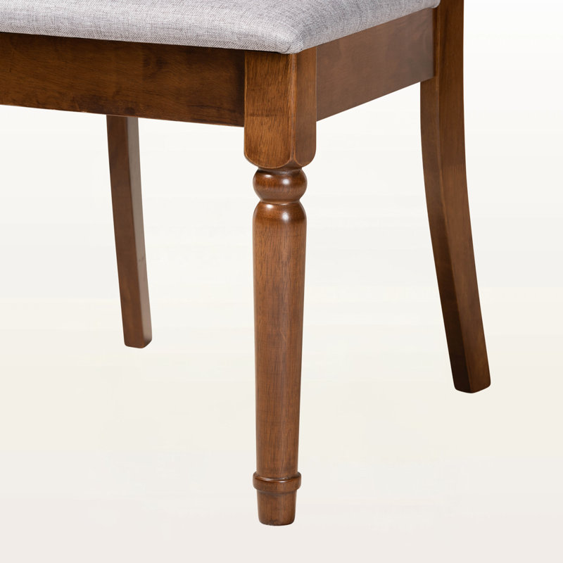 Ensemble de salle à manger six personnes Elam gris / noyer avec quatre pieds, H 30 po x l 44,9 po x P 44,9 po, Noyer brun