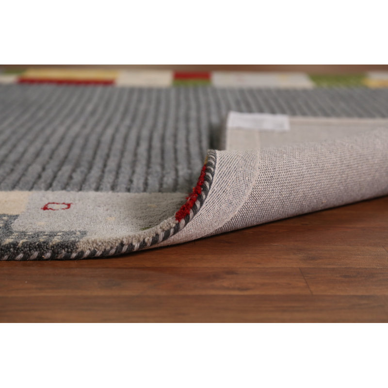 Tapis rayé à motif géométrique Gabbeh