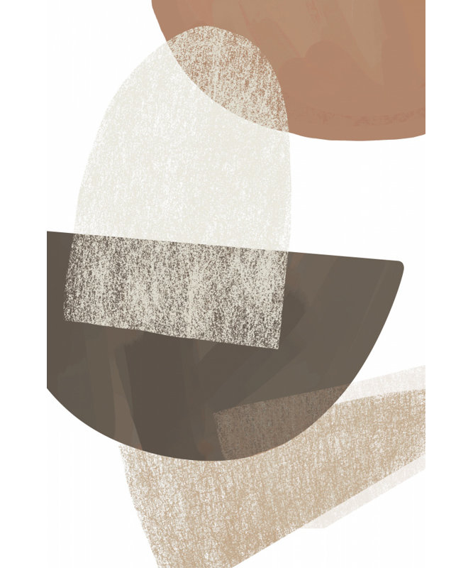 «Earth Tone Geometric», art mural texturé encadré, Cadre noir, H 14 po x l 10 po