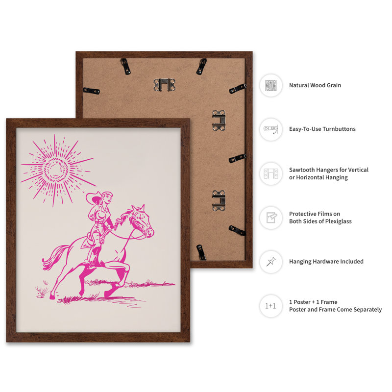 Cowgirl No2, 24"H x 32"W, Poster, Brown Framed