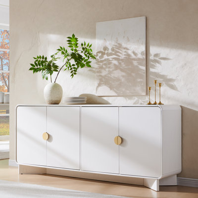  Grande armoire de rangement 70 po avec 4 portes et tablettes réglables Modern