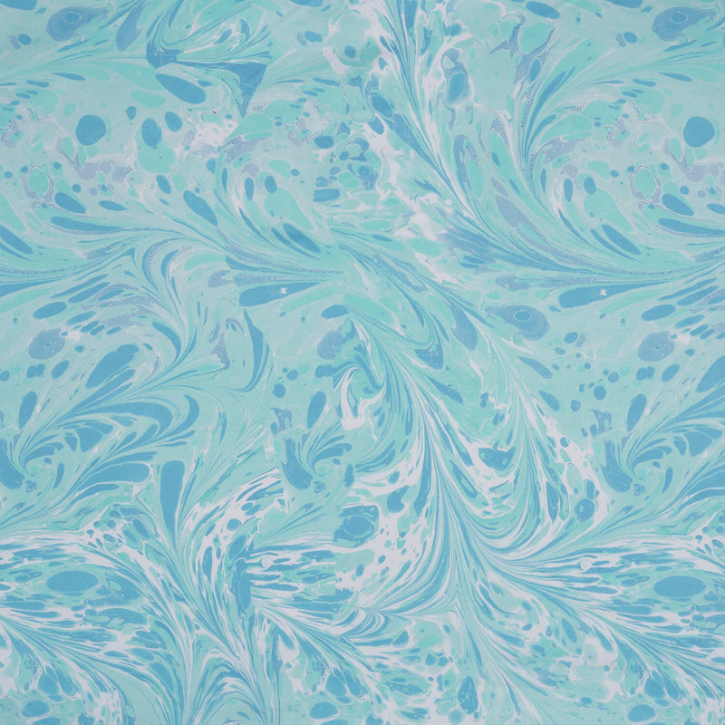 Aqua Blue and White 20" x 20" Polyester Throw Pillow