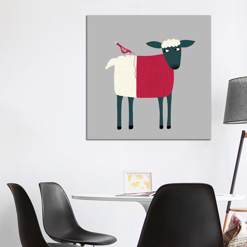 «Sheepish» par Nic Squirrell - impression, Toile tendue, H 37 po x l 37 po x P 1,5 po, Pas de tapis